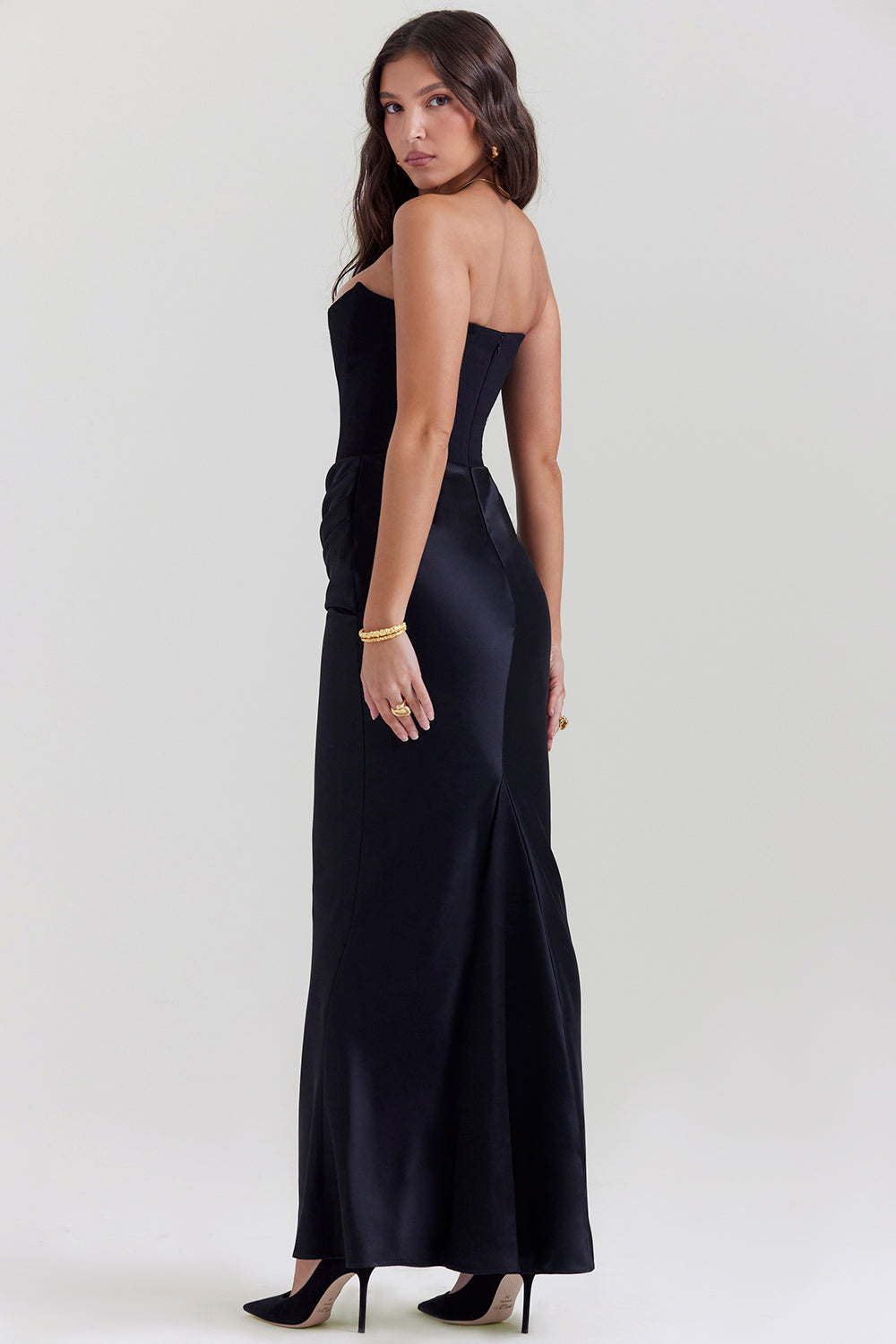 Paloma - Robe Maxi Élégante en Satin Sans Manches