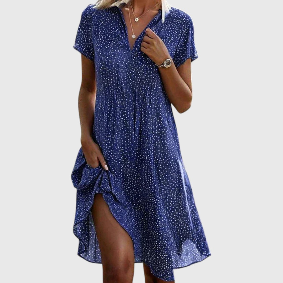 Mary - Robe Midi à Manches Courtes