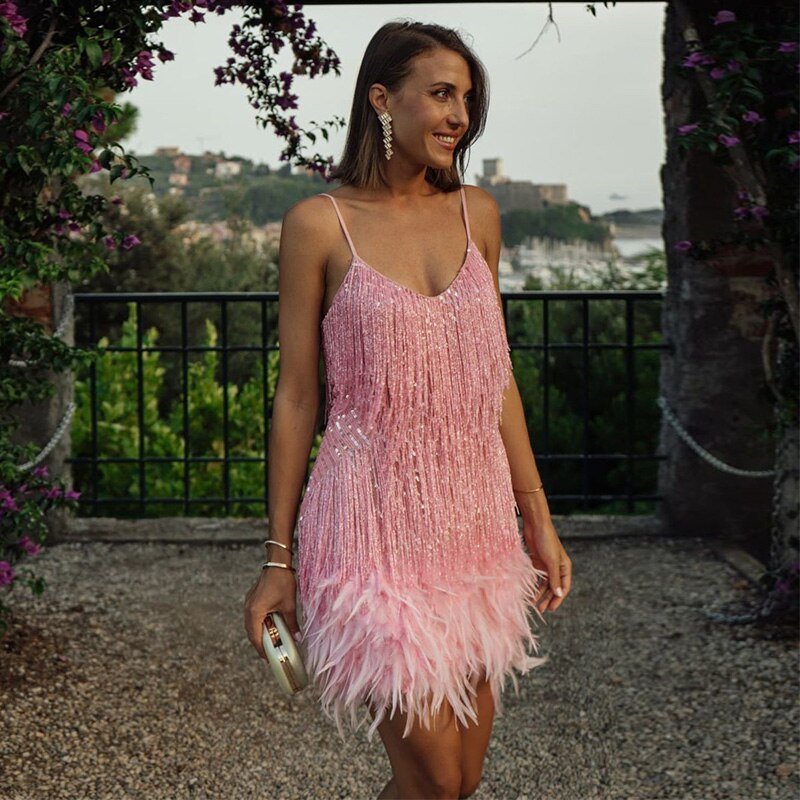 Fleur | Robe De Cocktail Paillette Pour Femme | Mini