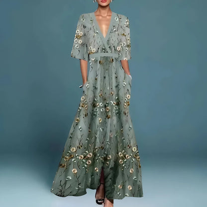 Alessandra™ — Robe fluide élégante décolleté V