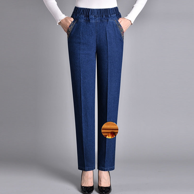 HARPER – PANTALONS EN DENIM ÉLASTIQUE HAUTS