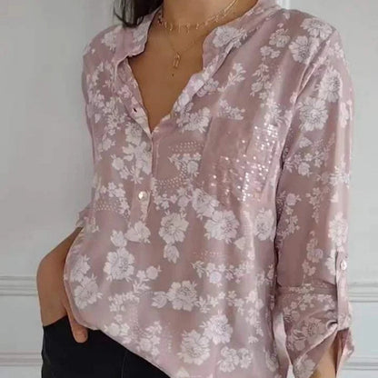 BLOUSE FLEURIE À MANCHES LONGUES FRIEDLINDE