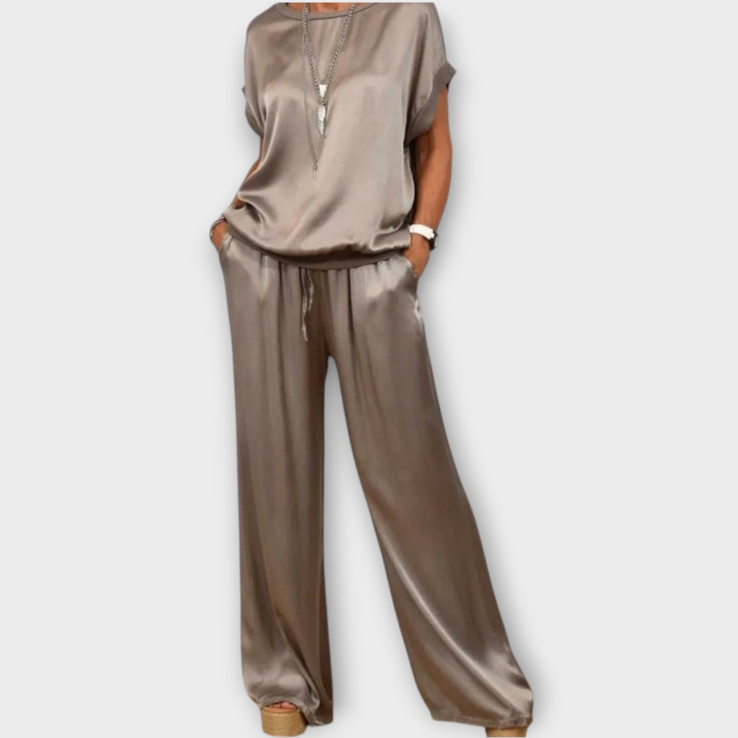 Ensemble Deux Pièces Satin Luxe