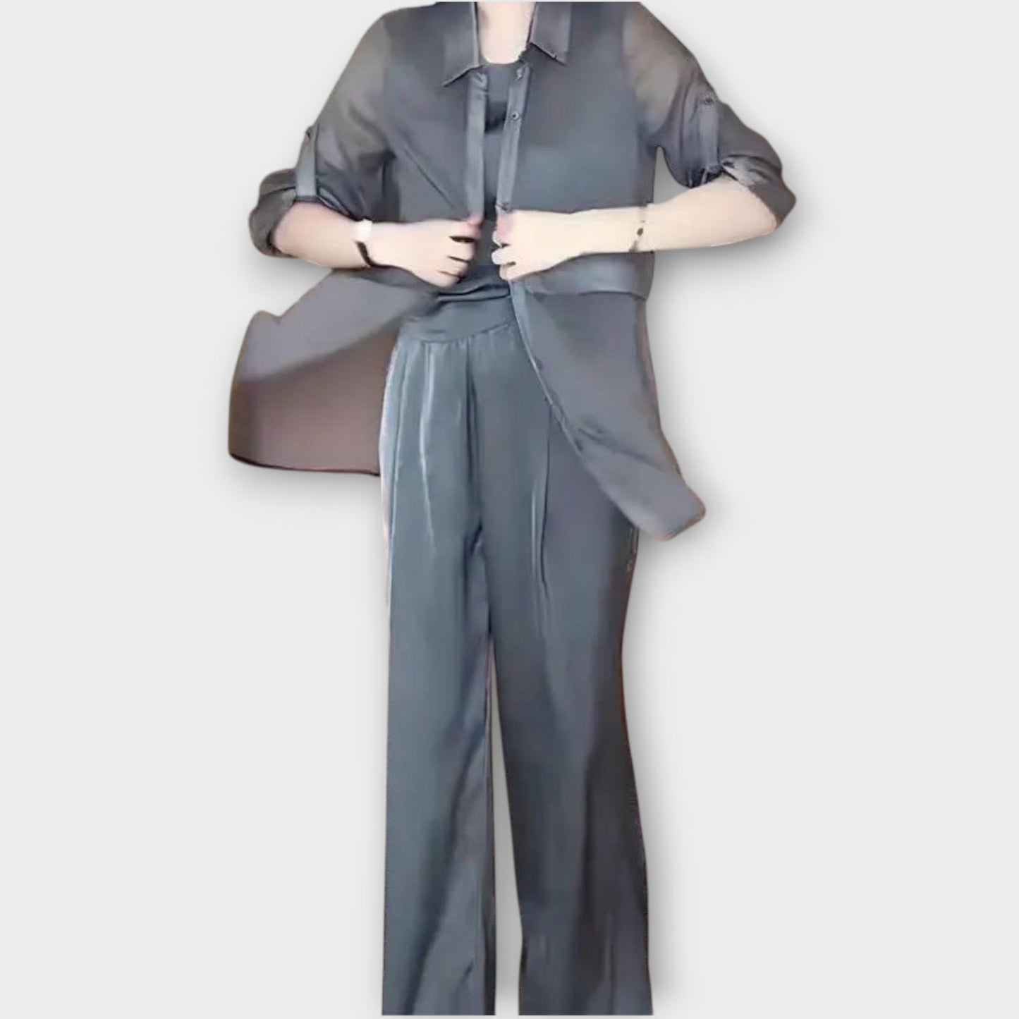 Ensemble Élégant de Trois Pièces avec Coupe Décontractée