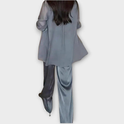 Ensemble Élégant en Trois Pièces avec Coupe Détendue