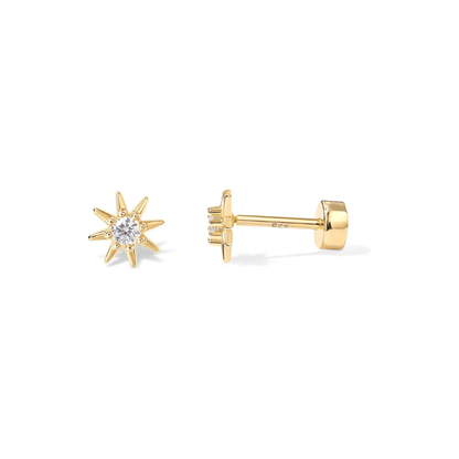 Boucles d'oreilles Sunburst | Or