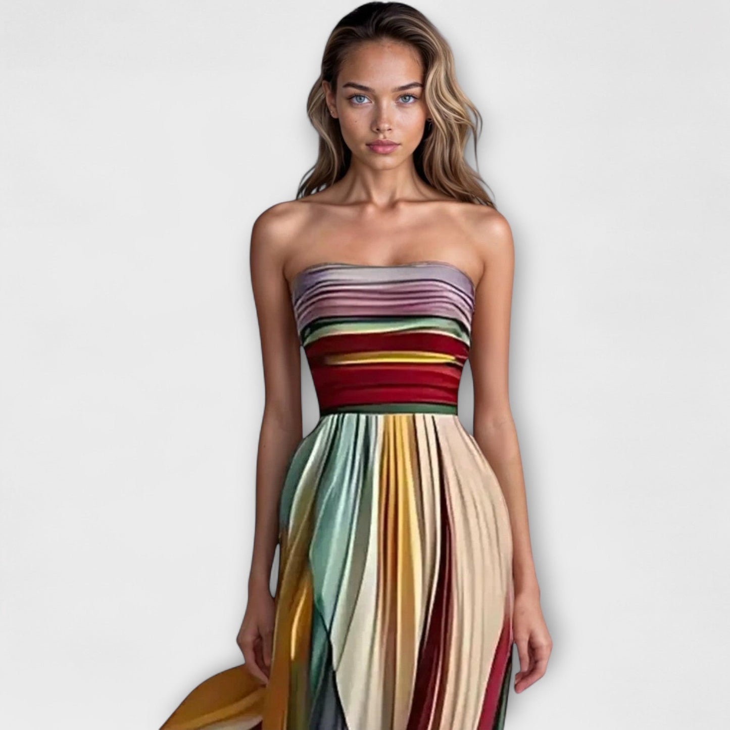 Pamela | Robe Maxi Plissée Colorée