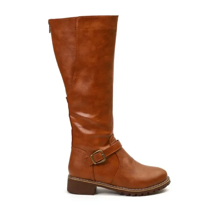 Bottes au Genou pour Femme avec Bride et Talon Bas