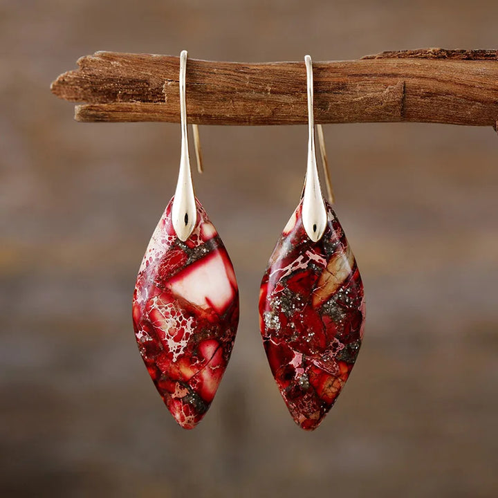 Boucles d'oreilles goutte d'eau en pierre naturelle
