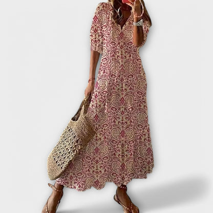 Helga | Robe Maxi Bohémienne Élégante