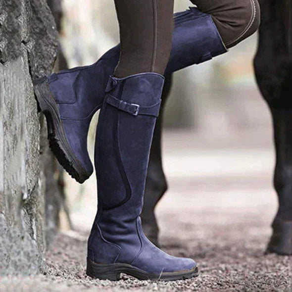 Bottes de Femme Imperméables au Genou avec Sangle et Semelle Antidérapante