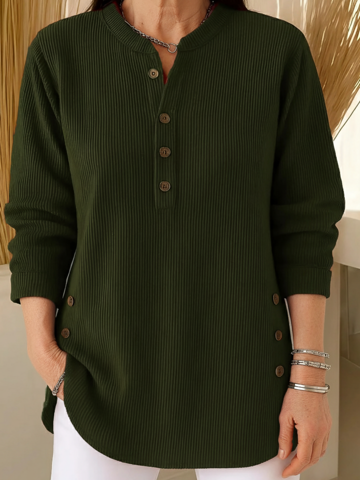 Amelie™ | Haut Henley Décontracté et Élégant